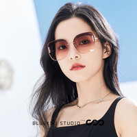 蓝其 Bluekiki 太阳镜女士墨镜太阳眼镜防紫外线开车专用眼镜驾驶镜 7259 浅渐茶