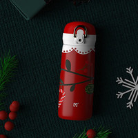 悠乐 YOULET 超轻旋薄不锈钢弹跳盖保温杯学生女简约水杯子男可爱少女便携杯子 圣诞小树350ML