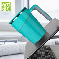 Artiart 台湾Artiart创意不倒杯马克杯带盖商务杯子不锈钢办公室水杯 绿色470ml #19