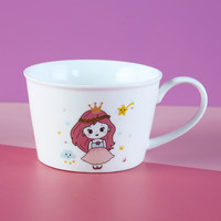 瓷航 CiH 公主可爱儿童女生杯子陶瓷早餐杯马克杯水杯可微波炉小汤杯 小公主梯形小汤杯350ML