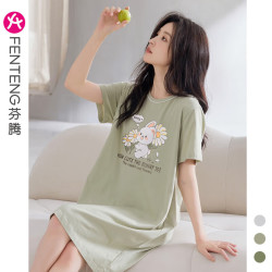 芬腾 全棉大码睡衣裙