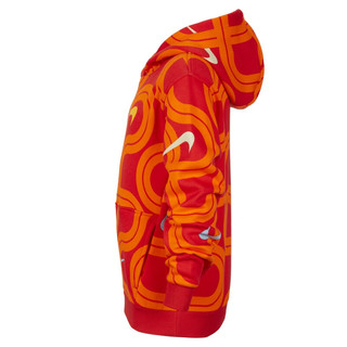 耐克（NIKE）灵蛇迎新系列男女童大童加绒连帽衫春季HV8964 657大学红 135 XS