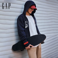 Gap男女装2025春季字母logo拉链连帽卫衣多色外套美版868454 海军蓝 M 美码 L亚洲码180/96A