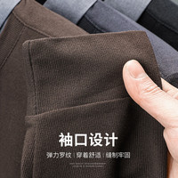 SHANSHAN杉杉假两件男2025春季商务休闲简约百搭男士长袖T恤弹力内搭上衣