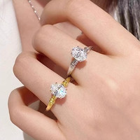 【培育】鸽子蛋钻戒女18K黄金椭圆人工钻石戒指复古指环培育钻戒