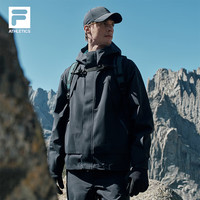 FILA 斐乐官方男女冲锋衣梭织外套2024冬季健身运动宽松连帽上衣