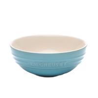 酷彩(Le Creuset)炻瓷盘创意沙拉水果菜盘家用汤碗 13.5cm汤碗加勒比蓝