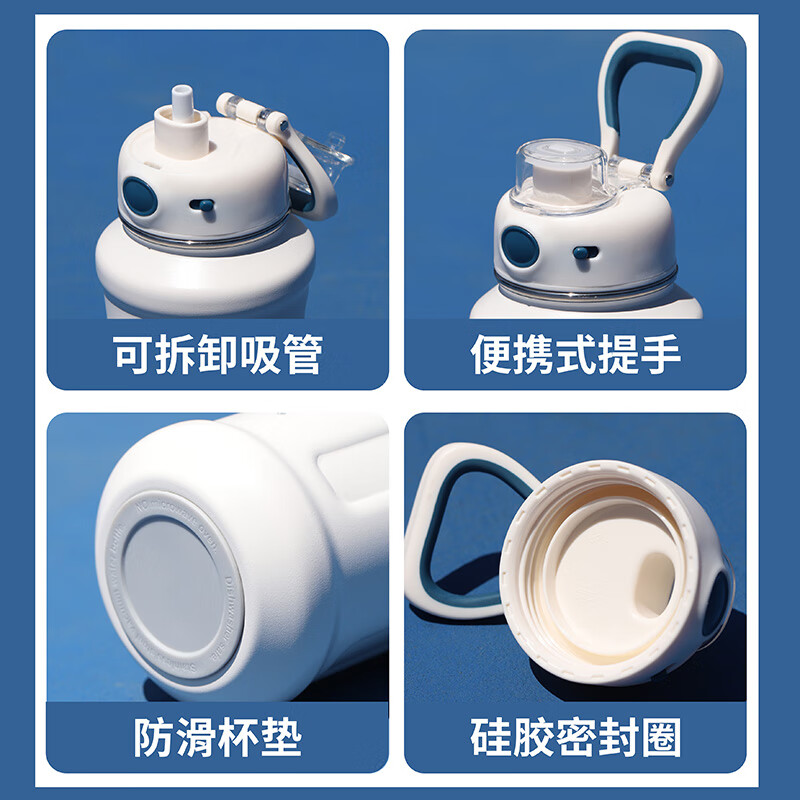 紫色【带吸管/提手/锁扣】 950ml