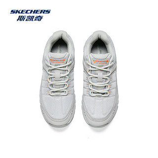 斯凯奇（Skechers）女士柔软回弹耐磨轻盈绑带城市户外鞋徒步登山鞋 浅灰色/LTGY 40