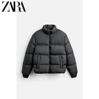 ZARA折扣季 男装 简约舒适科技面料拉链长袖棉服夹克外套 6985320 黑色 S (175/92A)