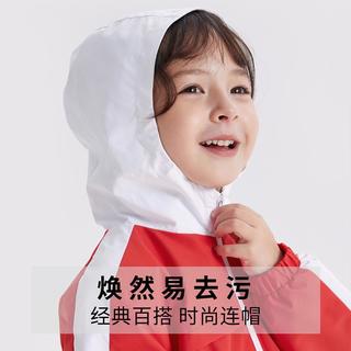 儿童外套春秋风衣女童中长款外套小童连帽外套易去污安踏童装