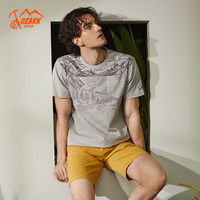 奥索卡 OZARK GEAR户外短袖T恤男2024夏季山水印花棉T恤经典时尚短袖衫339084 叶绿-158 L/175