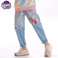 小马宝莉女童时尚牛仔裤2025春新款中大童女孩卡通印花渐变童趣休闲长裤潮