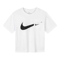 NIKE 耐克童装男童凉感短袖T恤2024夏季纯棉舒适抗菌防螨儿童短T上衣 纯白色 110/56(5)