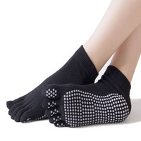 玛卡亚米瑜伽袜子硅胶5指袜专业普拉提女夏季运动袜健身瑜伽袜 5彩淡白色一双