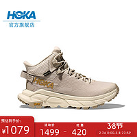 HOKA ONE ONE 女款春季中帮轻量舒适防水徒步鞋TRAIL CODE GTX户外 橡木白/亚麻色 38