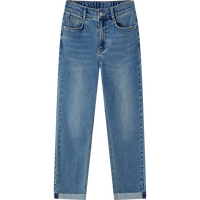 森马（Semir）森柔牛仔|牛仔裤女翻边毛边直筒裤2024春季长裤 牛仔蓝灰88401 150/76A/XS