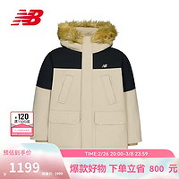 new balance 中长款鸭绒羽绒服男款时尚保暖毛领外套AMJ44300 SOT XL