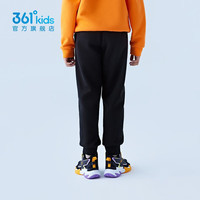 361°童装儿童针织加厚长裤男童运动裤中大童时尚休闲裤子 经典黑 170