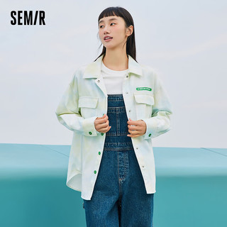 森马 Semir牛仔外套女中长款设计感女装酷个性小众春宽松翻领上衣炸街