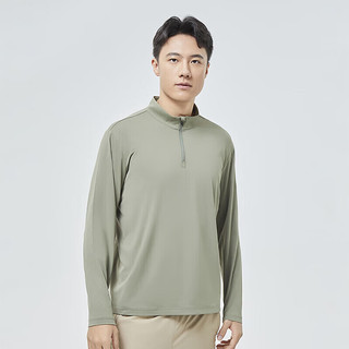 思凯乐（SCALER）户外长袖t恤男春夏冰虹丝吸湿速干简约跑步运动上衣女 【男款】军绿|冰虹丝速干面料