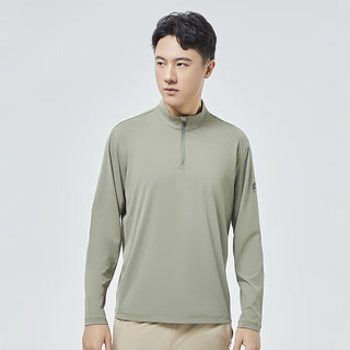 思凯乐（SCALER）户外长袖t恤男春夏冰虹丝吸湿速干简约跑步运动上衣女 【男款】军绿|冰虹丝速干面料