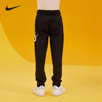 NIKE 耐克小童装男女童加绒保暖长裤春秋儿童针织休闲运动裤子 正黑色 100 /50 【身高92-98cm】 100(3T)