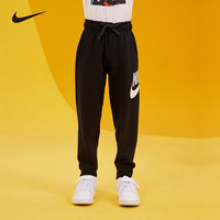 NIKE 耐克小童装男女童加绒保暖长裤春秋儿童针织休闲运动裤子 正黑色 110 /50(4T) 【身高98-104】 110/50(4T)