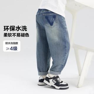 男童牛仔裤春秋儿童裤子春装中大童复古长裤休闲宽松男孩洋气童装