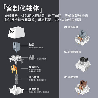 ZIFRIENDZT99 三模正侧刻渐变机械键盘客制化全键热插拔有线无线蓝牙2.4G青轴红轴茶轴银轴gasket游戏办公 ZT99正刻极昼-诺亚银轴-单模白光