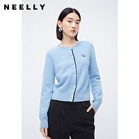 NEELLY纳俪商场同款100%绵羊毛针织衫秋冬简约百搭慵懒风软糯毛衣