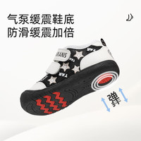 泰兰尼斯春季宝宝学步鞋男宝包头耐磨学步鞋女宝轻便透气休闲板鞋 黑/白 19 内长12.5cm适合脚长11.3~11.7