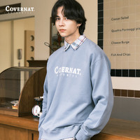 COVERNAT潮牌卫衣男女同款 宽松套头24秋新品LOGO刺绣圆领卫衣内搭上衣