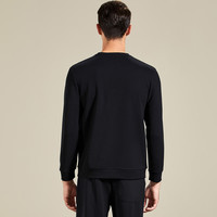 安东尼奥【含桑蚕丝】长袖圆领卫衣男打底T恤衫  黑色 56（190/104A） 