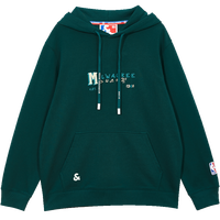 杰克·琼斯（JACK&JONES）24年春NBA联名雄鹿队贴布潮流百搭字母刺绣连帽卫衣男款224133034 E52