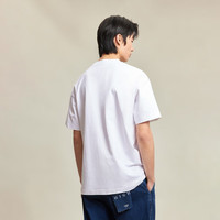 杰克·琼斯（JACK&JONES）夏季学院风水印法斗狗短袖T恤宽松圆领重磅纯棉男224201213 A06本白色 常规 A06本白色 165/88A/XS