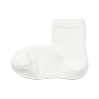 无印良品（無印良品 MUJI）男女通用 合脚直角袜口无橡筋短袜袜子 米白色 23-25cm 