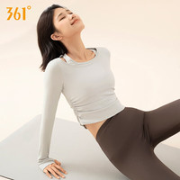 361°瑜伽服女上衣2024长袖服秋冬高级感普拉提运动上衣女 清月灰 S
