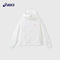 asics亚瑟士童装女白色上衣25春季新款儿童经典简约时尚连帽轻薄外套 10本白 110