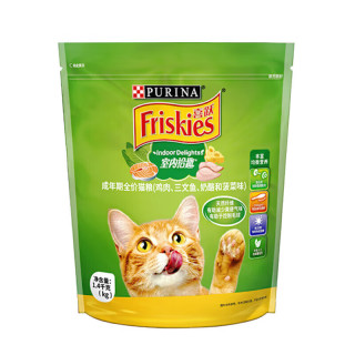 喜跃Friskies成猫猫粮1.3kg/10kg 全价英短美短主粮猫咪通用雀巢旗下 室内拾趣1.4kg 成猫