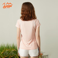 奥索卡 OZARK GEAR户外短袖T恤女 2024夏季阳离子速干短袖百搭圆领T恤 359531 浅粉-301 M/165