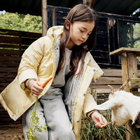 LMIX 无 HUGZ儿童中长款羽绒服男女童三防加厚款冬装中大童白鸭绒宝宝外套