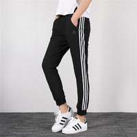 阿迪达斯 adidas女裤简约时尚三条纹舒适透气运动裤休闲裤束脚长裤