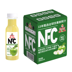 福兰农庄 100%纯鲜榨果汁300ml*6瓶饮料早餐下午茶