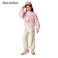 PawinPaw卡通小熊童装24年秋冬女童圆领灯笼袖卫衣 Pink粉红色/25 140