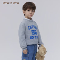 PawinPaw卡通小熊童装2025年春夏男童男宝圆领卫衣宽松舒适 Grey灰色/15 110 cm