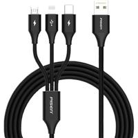 PISEN/品胜 快充 三合一数据线 三合一织1.2米中国红 铝合金+尼龙 Micro USB Type-C