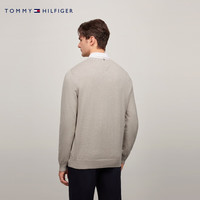 TOMMY HILFIGER【纯色V领】秋冬季男装纯棉商务休闲简约内搭打底衫针织衫毛衣 【小V领绣标毛衣】-浅卡其765 M （：135-150斤）