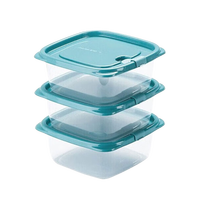 茶花 CHAHUA保鲜盒塑料饭盒微波炉便当盒水果盒饭菜保鲜盒组合储物盒PP耐高温 780mL颜色【一组3个装】