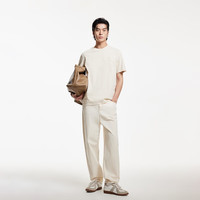 杰克·琼斯（JACK&JONES）25年衣服男装纯棉短袖t恤男士夏季趣味刺绣纯色潮流高端简约半袖